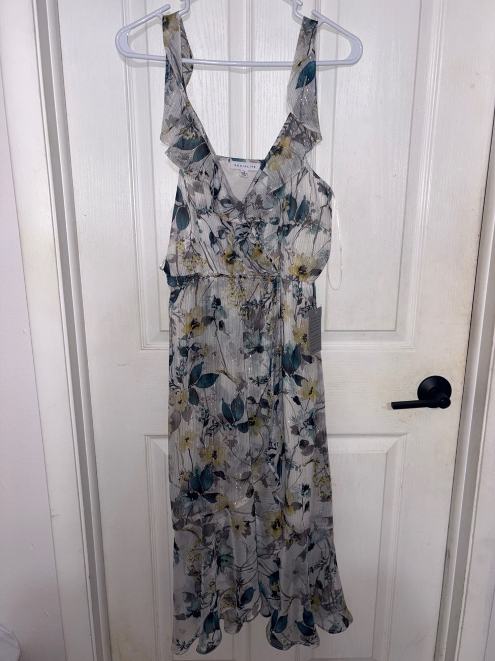 Socialite Maxi Dress with Teal and Yellow Floral Print